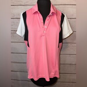 Pink and Black IZOD Golf Shirt with Cool FX Technology Size XL,Pickleball Tennis